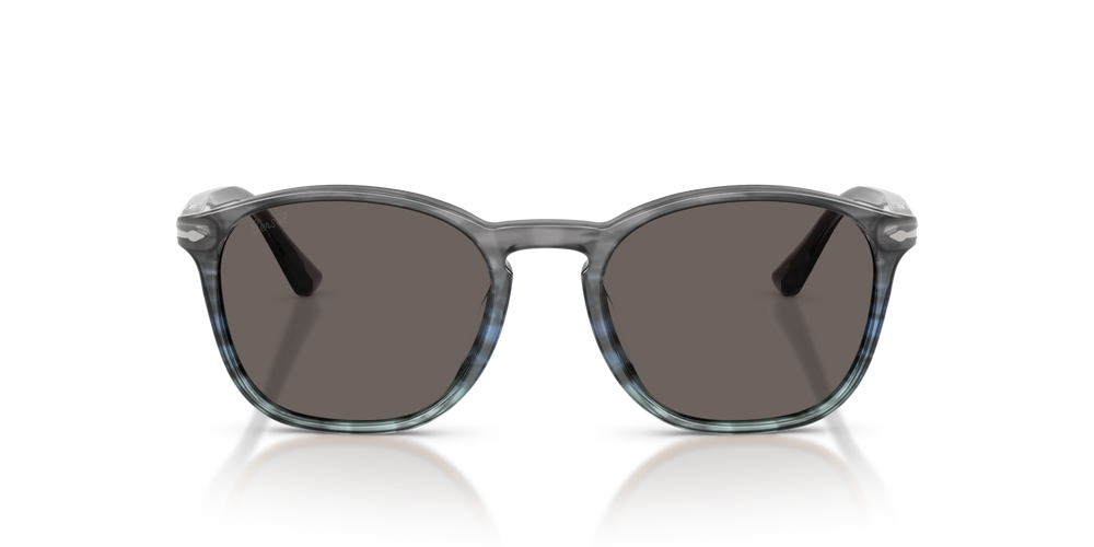 Persol PO3007SX with Gradient Stripped Grey Blue Frame and Grey Lenses - Image 2