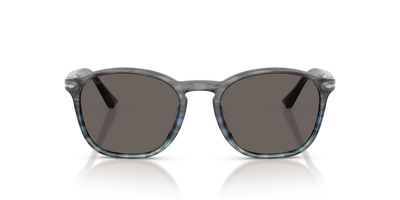 Persol PO3007SX with Gradient Stripped Grey Blue Frame and Grey Lenses - Image 2