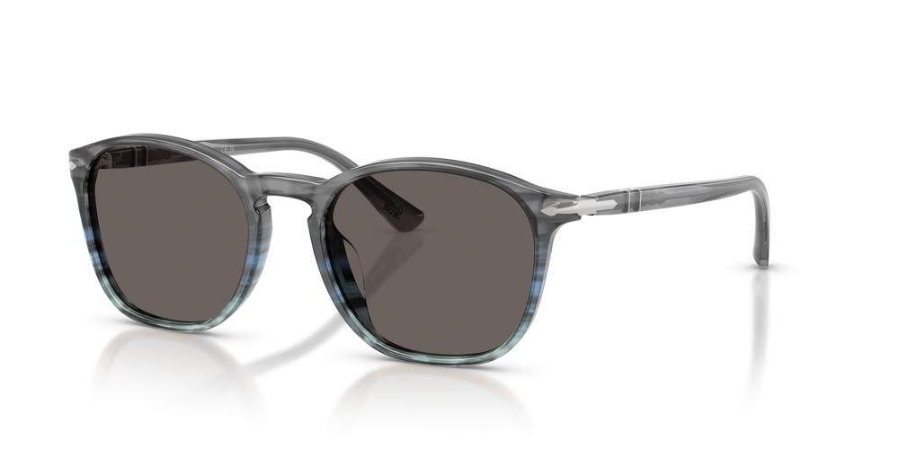 Persol PO3007SX with Gradient Stripped Grey Blue Frame and Grey Lenses - Image 1