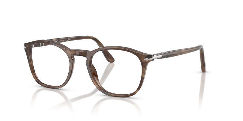 Visit PO3007V with Striped Brown Frame
