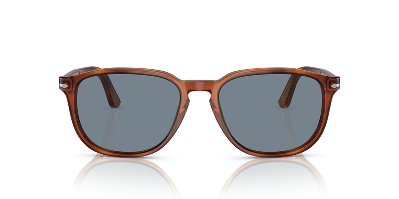Visit PO3019S with Terra Di Siena Frame and Blue Lenses