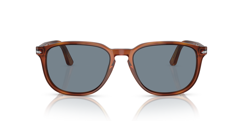 Visit PO3019S with Terra Di Siena Frame and Blue Lenses