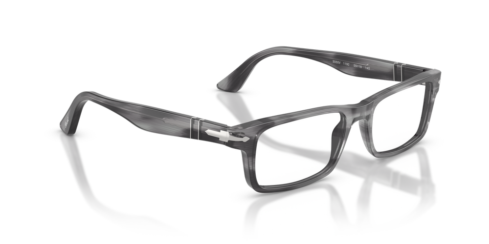 Persol PO3050V avec Monture Rayé Gris - Image 3