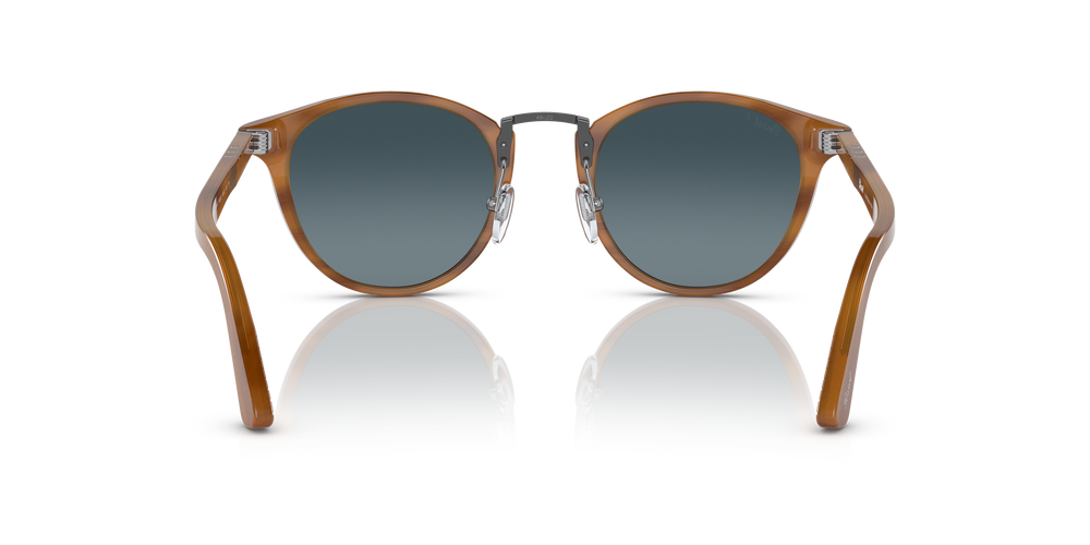 Persol PO3108S with Striped Brown Frame and Blue Lenses - Image 5