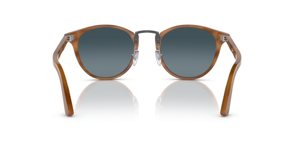 Persol PO3108S with Striped Brown Frame and Blue Lenses - Image 5