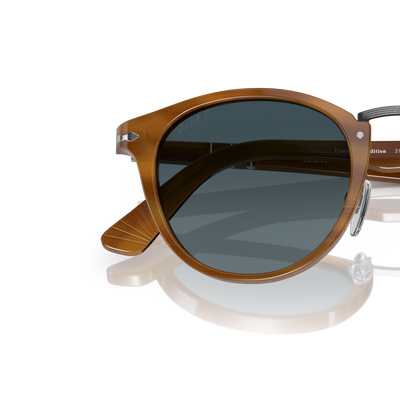 Persol PO3108S with Striped Brown Frame and Blue Lenses – Variant Image