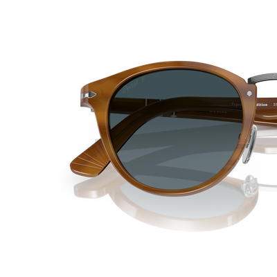 Persol PO3108S with Striped Brown Frame and Blue Lenses – Variant Image