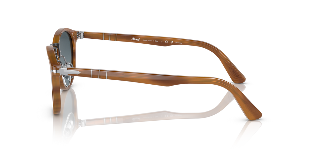 Persol PO3108S with Striped Brown Frame and Blue Lenses - Image 4