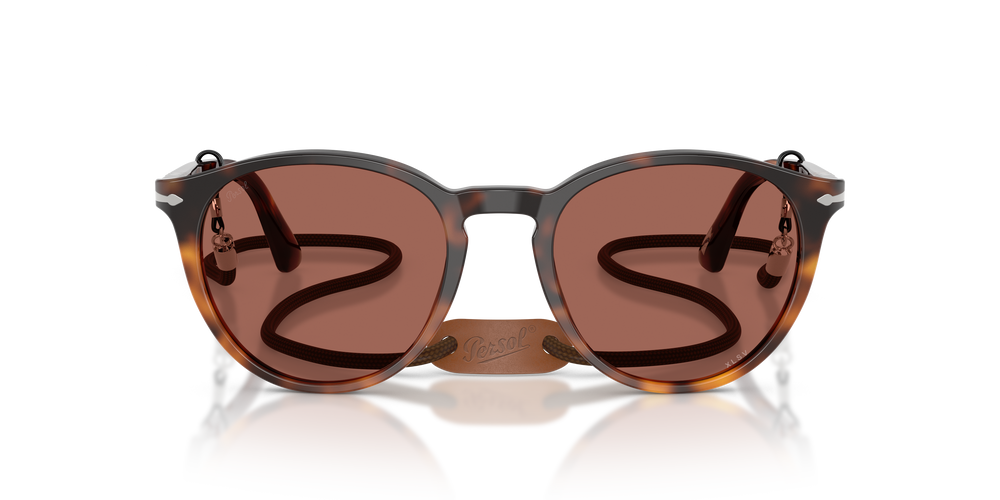 Persol PO3152S - Exclusive with Gradient Brown Tortoise Frame and Red Lenses - Image 2