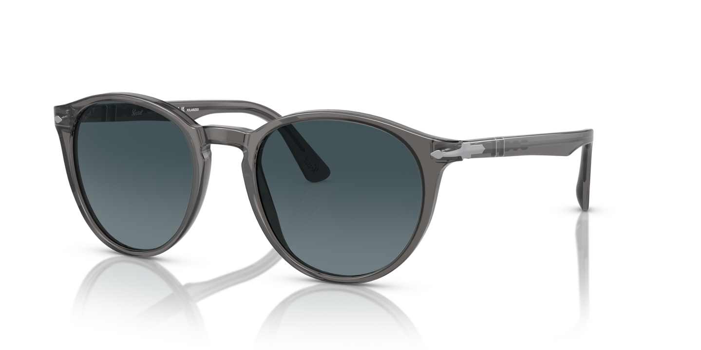 Persol PO3152S with Transparent Grey Frame and Blue Lenses - Image 1