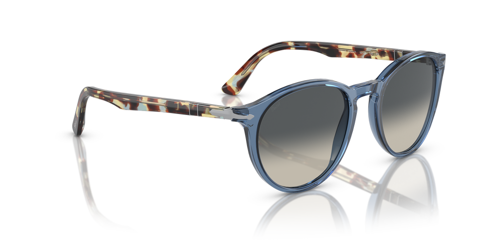 Persol PO3152S con Montura Azul Marino Transparente y Lentes Gris - Imagen 3