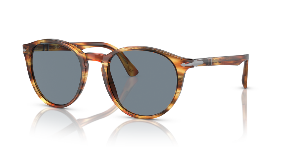 Persol PO3152S mit Braun gestreift Gelb Gestell und Blau Gläsern - Bild 1