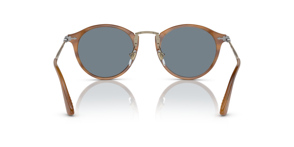 Persol PO3166S - Calligrapher with Striped Brown Frame and Blue Lenses - Image 4
