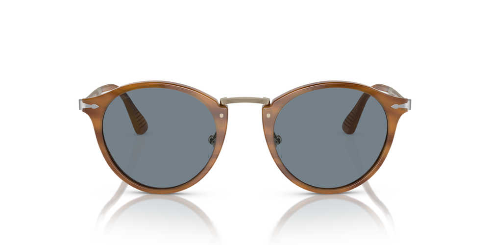 Persol PO3166S - Calligrapher with Striped Brown Frame and Blue Lenses - Image 2