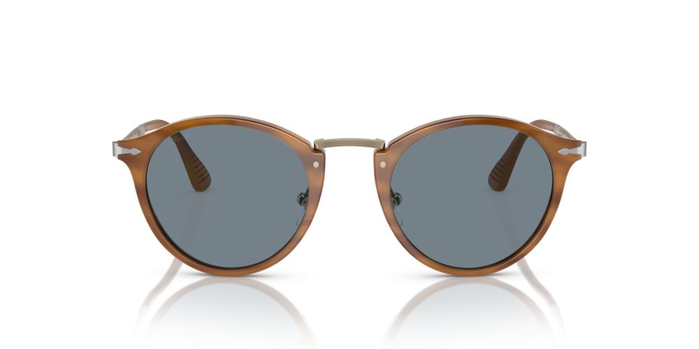 Persol PO3166S - Calligrapher with Striped Brown Frame and Blue Lenses - Image 2