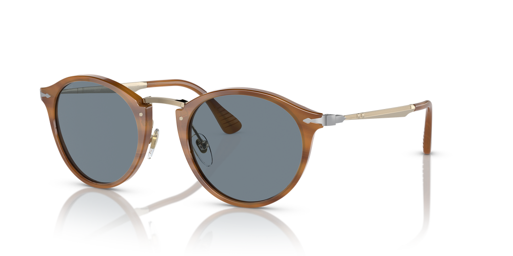 Persol PO3166S - Calligrapher con Montatura Striato Marrone e Lenti Blu - Immagine 1