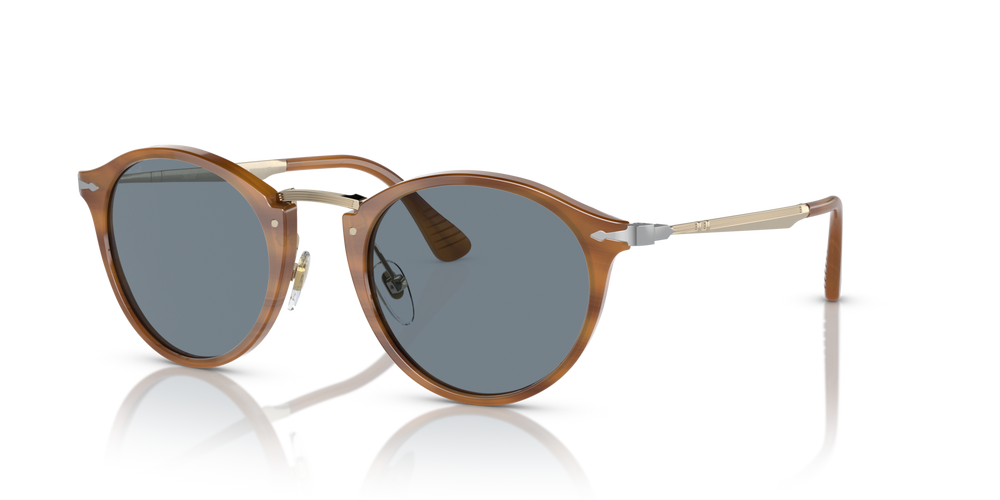 Persol PO3166S - Calligrapher con Montatura Striato Marrone e Lenti Blu - Immagine 1