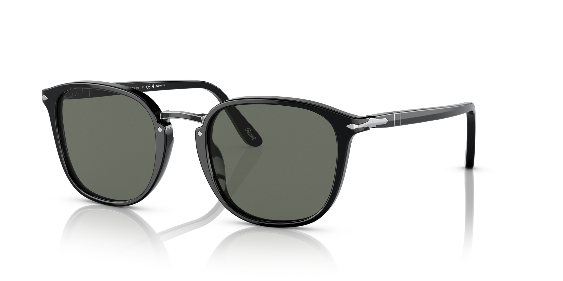 Persol PO3186S with Black Frame and Green Lenses | Persol® US