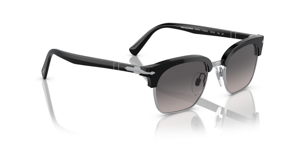 Persol PO3199S with Black/Silver Frame and Grey Lenses - Image 3