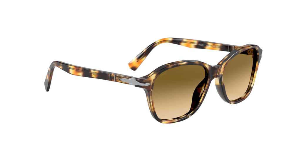 Persol PO3244S with Brown Striped Yellow Frame and Brown Lenses - Image 3