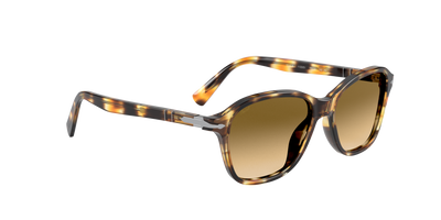 Persol PO3244S with Brown Striped Yellow Frame and Brown Lenses - Image 3