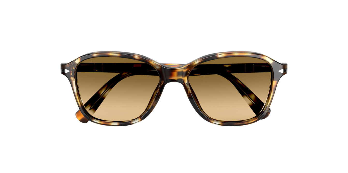 Persol PO3244S avec Monture Jaune rayé Marron et Verres Brun - Image 1