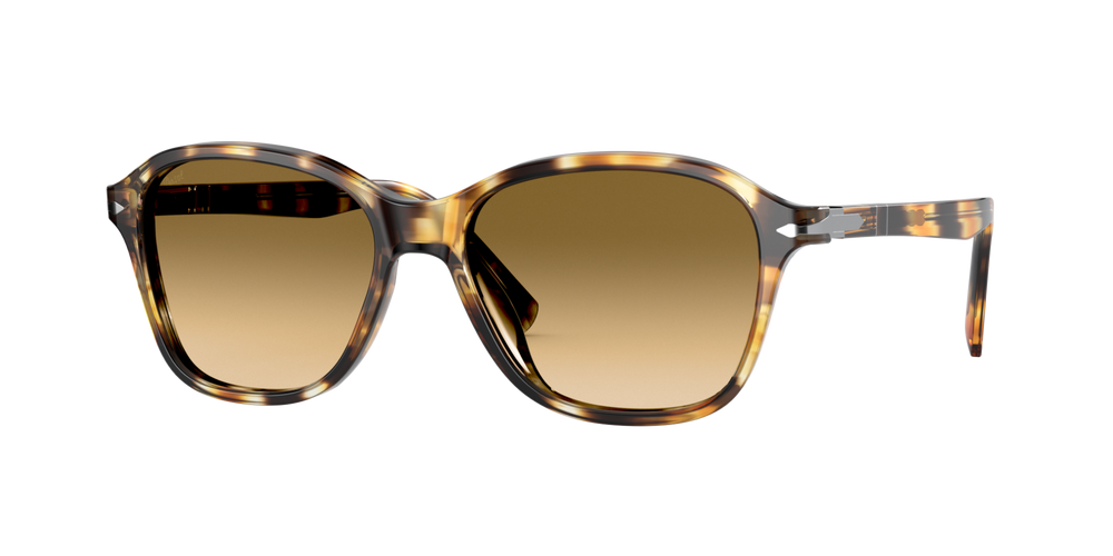 Persol PO3244S with Brown Striped Yellow Frame and Brown Lenses - Image 1