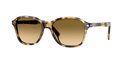 Persol PO3244S with Brown Striped Yellow Frame and Brown Lenses - Image 1