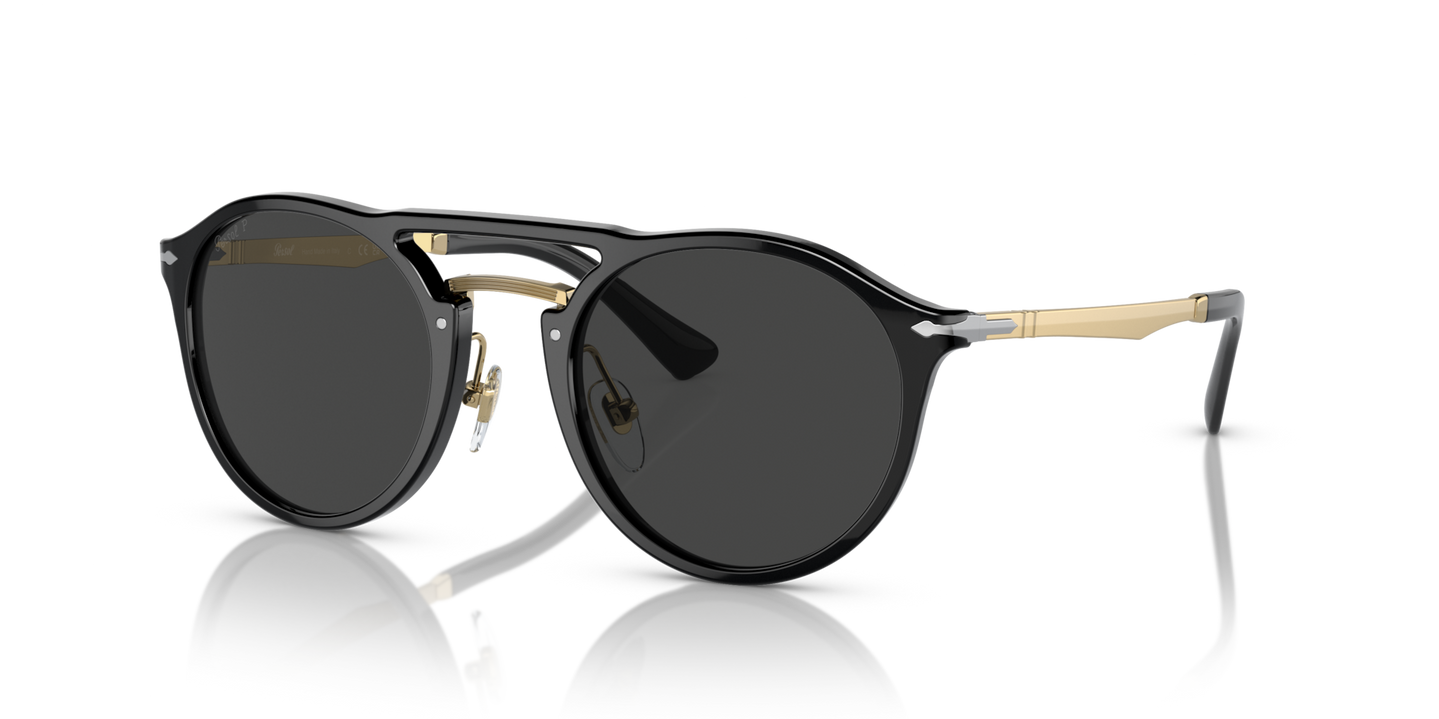 Persol PO3264S with Black/Gold Frame and Black Lenses - Image 1