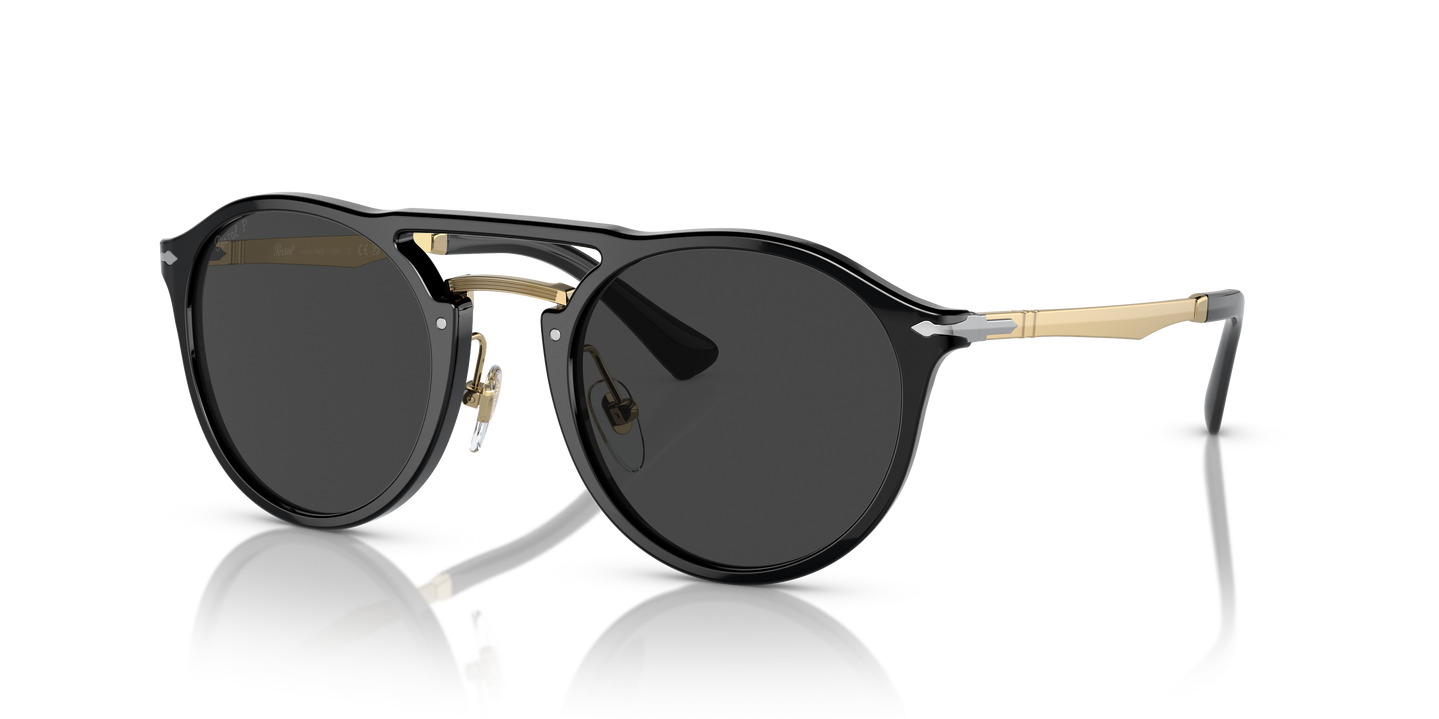Persol PO3264S with Black/Gold Frame and Black Lenses - Image 1