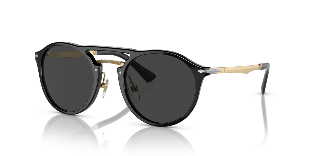Persol PO3264S with Black/Gold Frame and Black Lenses - Image 1
