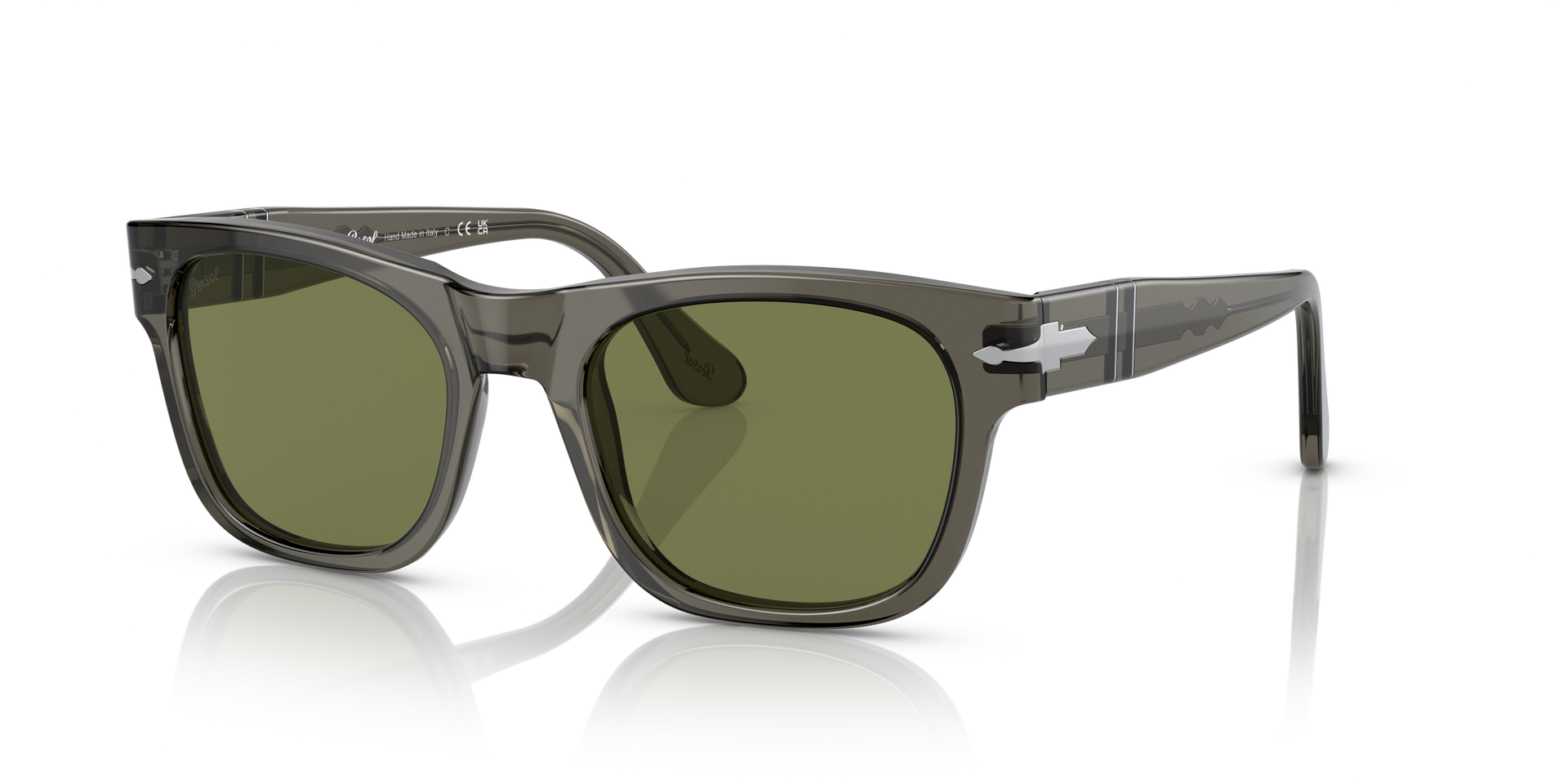 Persol PO3269S with Opal Smoke Frame and Green Lenses | Persol® US