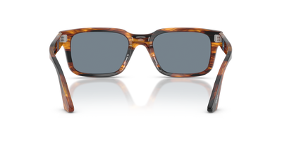 Persol PO3272S with Striped Black &amp; Brown Frame and Blue Lenses - Image 5