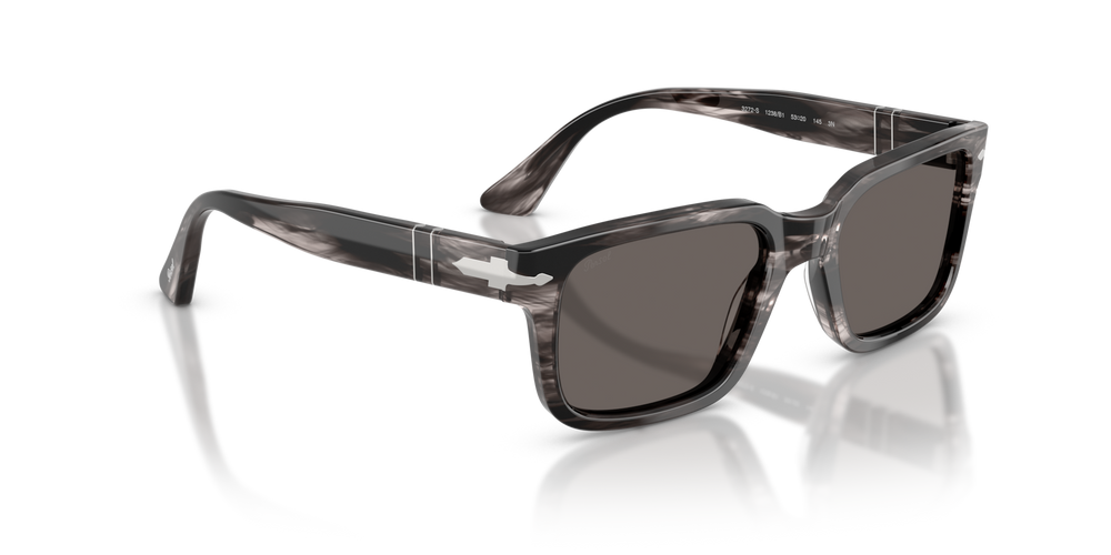 Persol PO3272S con Montatura Striped Black &amp; Grey e Lenti Grigio - Immagine 3