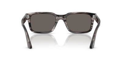 Persol PO3272S with Striped Black &amp; Grey Frame and Grey Lenses - Image 5