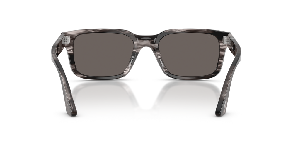 Persol PO3272S con Montura Striped Black &amp; Grey y Lentes Gris - Imagen 5
