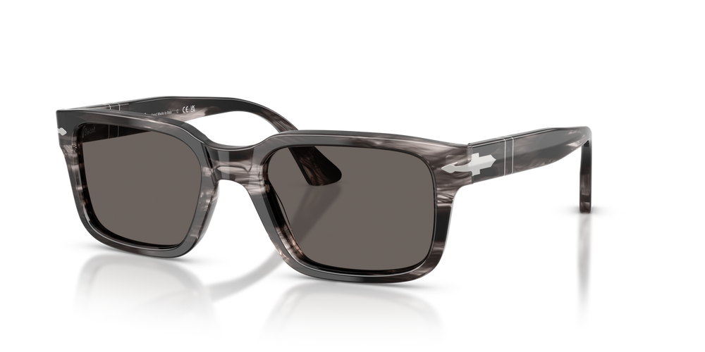 Persol PO3272S con Montatura Striped Black &amp; Grey e Lenti Grigio - Immagine 1