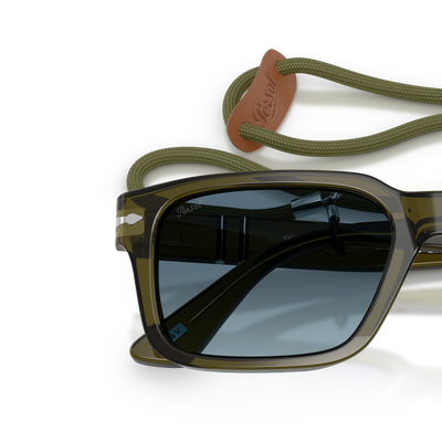 Persol PO3272S - Exclusive con Montatura Verde trasparente e Lenti Blu – Immagine variante