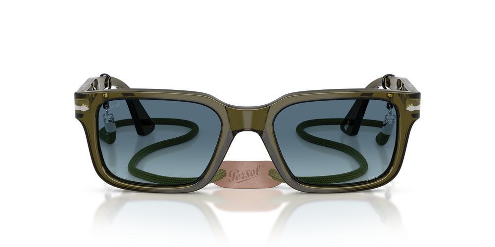 Persol PO3272S - Exclusive con Montatura Verde trasparente e Lenti Blu - Immagine 2