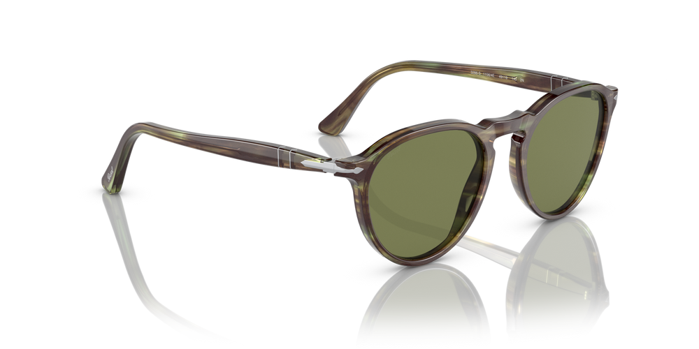 Persol PO3286S with Striped Green Frame and Green Lenses - Image 3