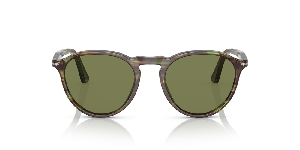 Persol PO3286S with Striped Green Frame and Green Lenses - Image 2