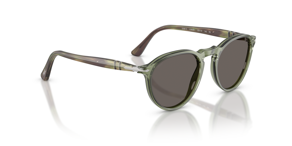 Persol PO3286S avec Monture Transparent Vert et Verres Gris - Image 3