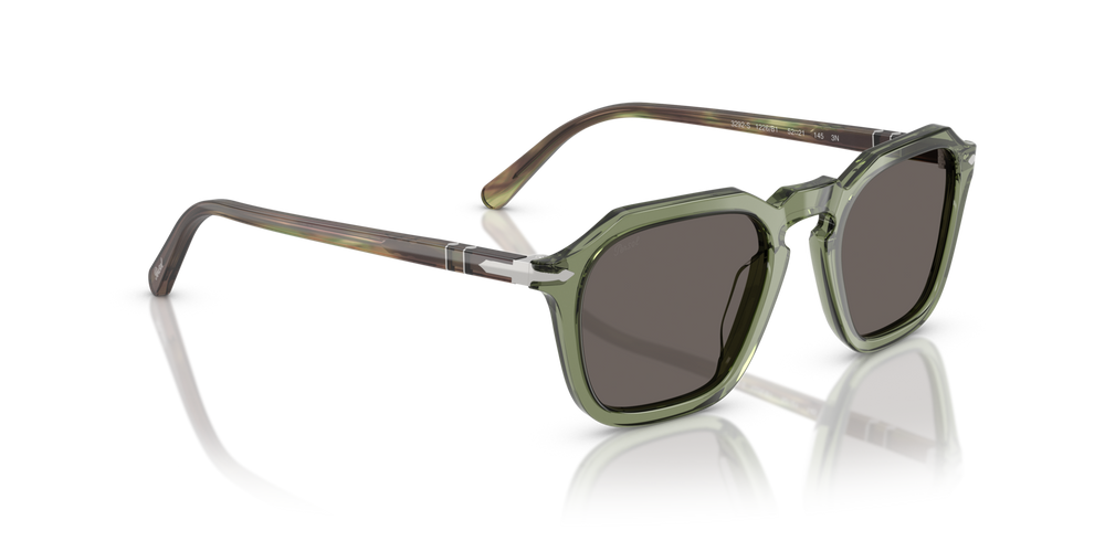 Persol PO3292S avec Monture Transparent Vert et Verres Gris - Image 3