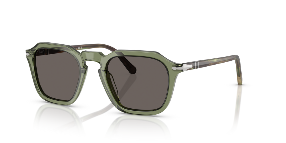 Persol PO3292S avec Monture Transparent Vert et Verres Gris - Image 1