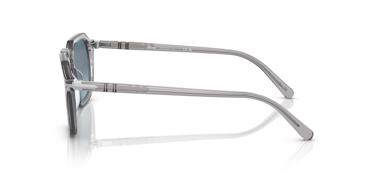 Persol PO3292S with Transparent Grey Frame and Blue Lenses - Image 1