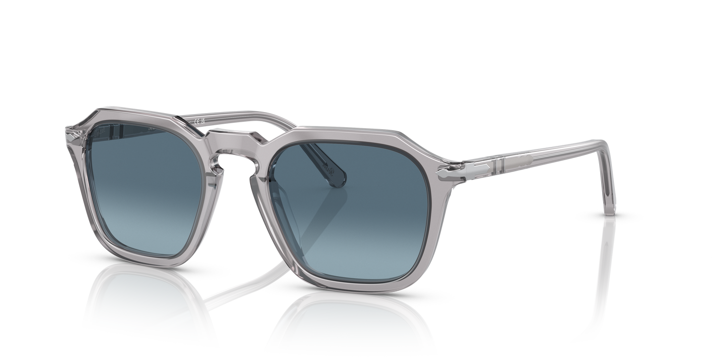 Persol PO3292S with Transparent Grey Frame and Blue Lenses - Image 1