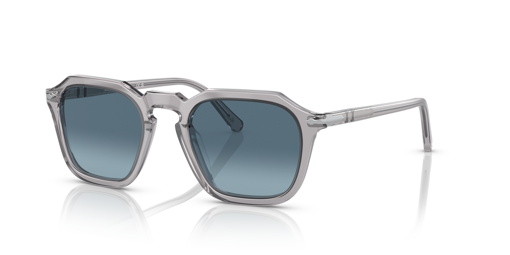 Persol PO3292S with Transparent Grey Frame and Blue Lenses - Image 1