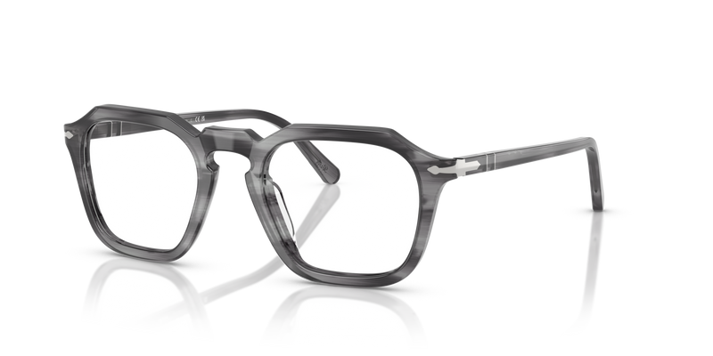 Visit PO3292V with Striped Grey Frame