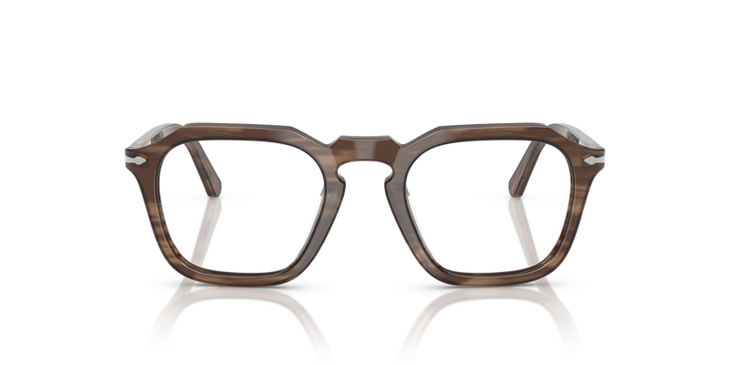 Visit PO3292V with Striped Brown Frame