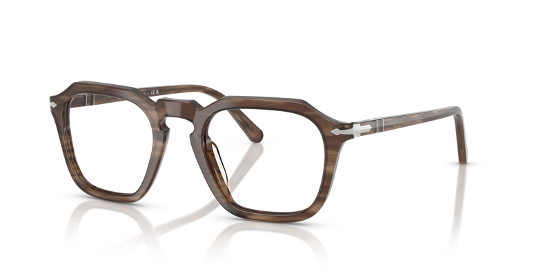 Visit PO3292V with Striped Brown Frame